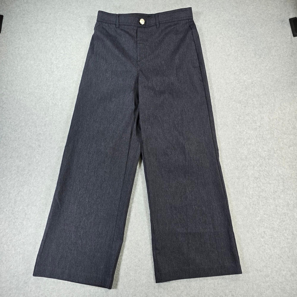 Nicole Miller New York Womens Wide Leg Trousers Gray Stretch Pants CHU25286A S